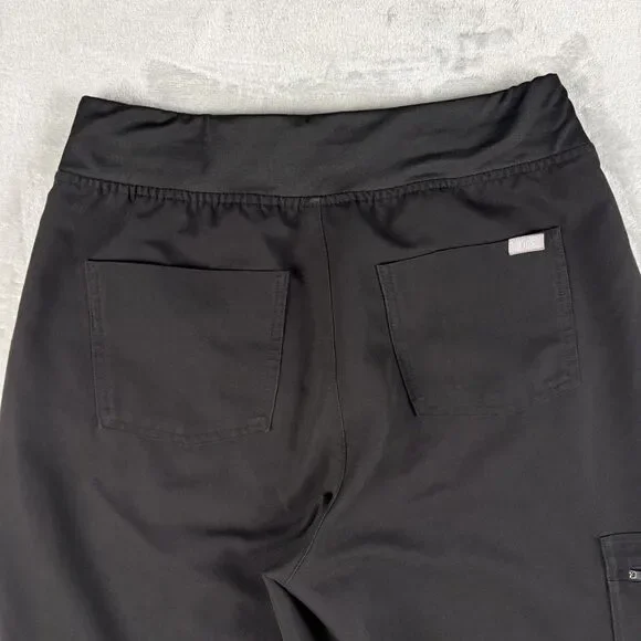 Figs Scrub Pants Womens M Zamora Jogger Petite Black Scrubs Bottom Medical Nurse - Picture 7 of 16